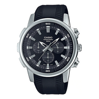 Casio Dress Classic Minimalistic Analog Watch 'Black Silver' MTP-E505-1AV