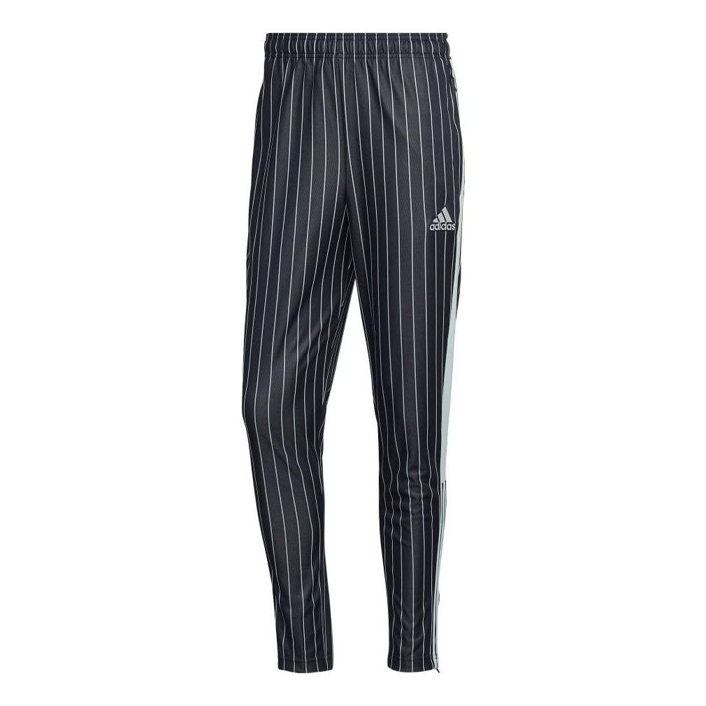 Men's adidas Stripe Breathable Logo Printing Sports Pants/Trousers/Joggers Black HC1305