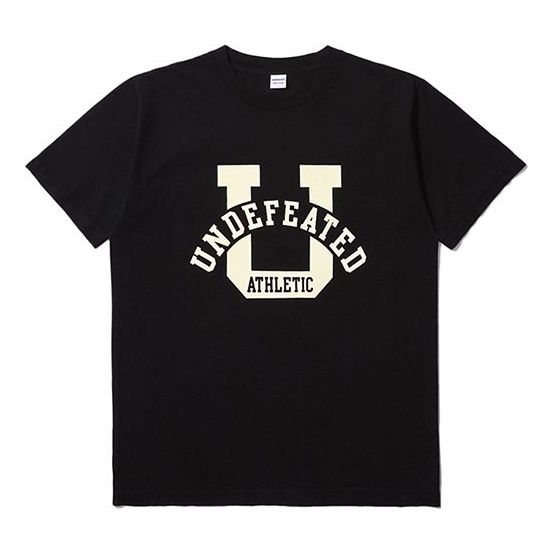 Men's UNDEFEATED Alphabet Printing Minimalistic Casual Short Sleeve Black 80079-BLCAK