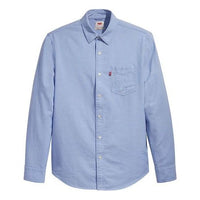 Men's Levis lapel Long Sleeves Button Shirt Light Blue 85746-0001