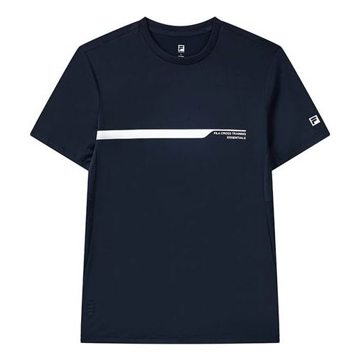 FILA Logo Alphabet Printing Round NeckShort Sleeve Men's Blue A11M121101F-NV