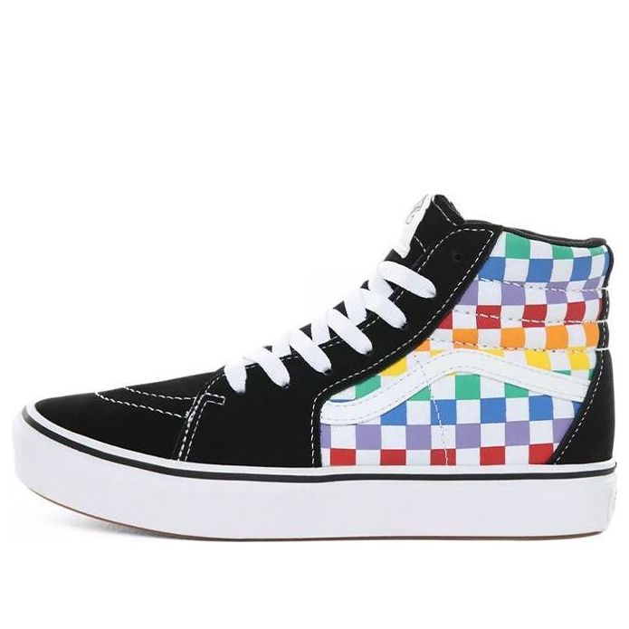Vans Youth Checkerboard Comfycush SK8-Hi Youth Multi-Color Checkboard 'Black' VN0A4UVXU09