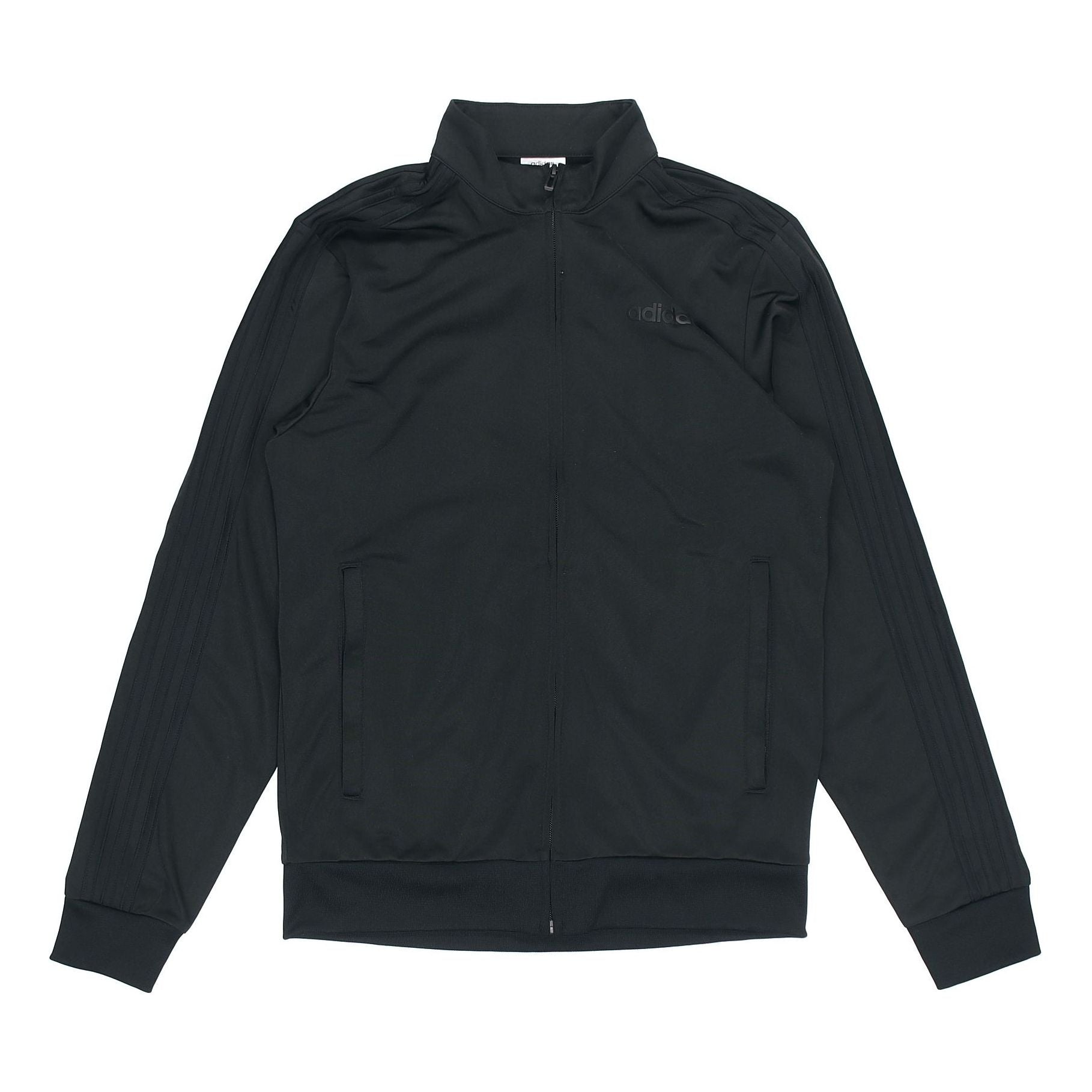 adidas Solid Color Stripe Casual Zipper Jacket Asia Edition Black DU0447