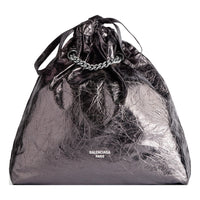 (WMNS) Balenciaga Crush Medium Tote Bag Metallized 'Grey' 7429412AATG1314