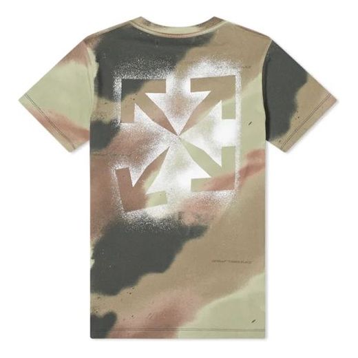 Off-White Camouflage Print Stencil Short Sleeve OMAA027E20JER0076001