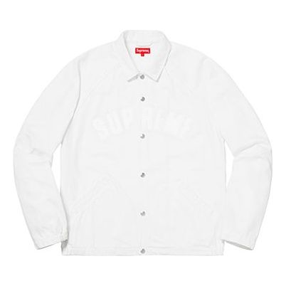 Supreme FW18 Snap Front Twill Jacket White Logo SUP-FW18-140