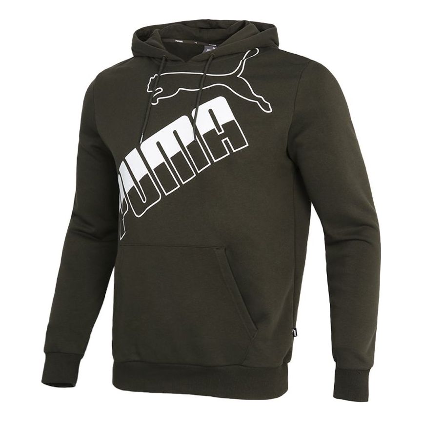 PUMA Big Logo Hoodie 'Army Green White' 588667-70