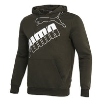 PUMA Big Logo Hoodie 'Army Green White' 588667-70