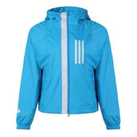 (WMNS) adidas Hooded Track Jacket Blue DZ0035