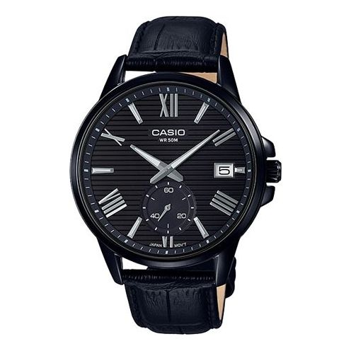 CASIO STANDARDSerieses Men's Black Waterproof Black Dial Mens Black Analog MTP-EX100BL-1A