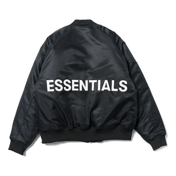 Fear of God Essentials FW19 Cotton padded Jacket Black Logo FOG-FW19-33