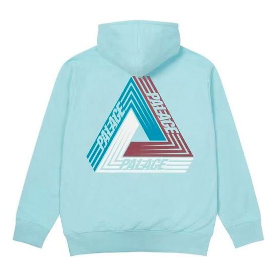 PALACE Triangle Logo hooded Long Sleeves Unisex Light Blue P19HD089