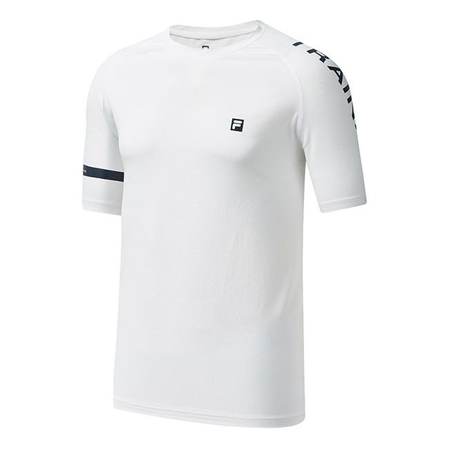 FILA Athletics Alphabet Logo Printing Sports Short Sleeve White A11M021109F-WT