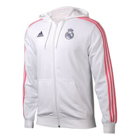 adidas Real Madrid Soccer/Football Sports Hooded Jacket White GH9995