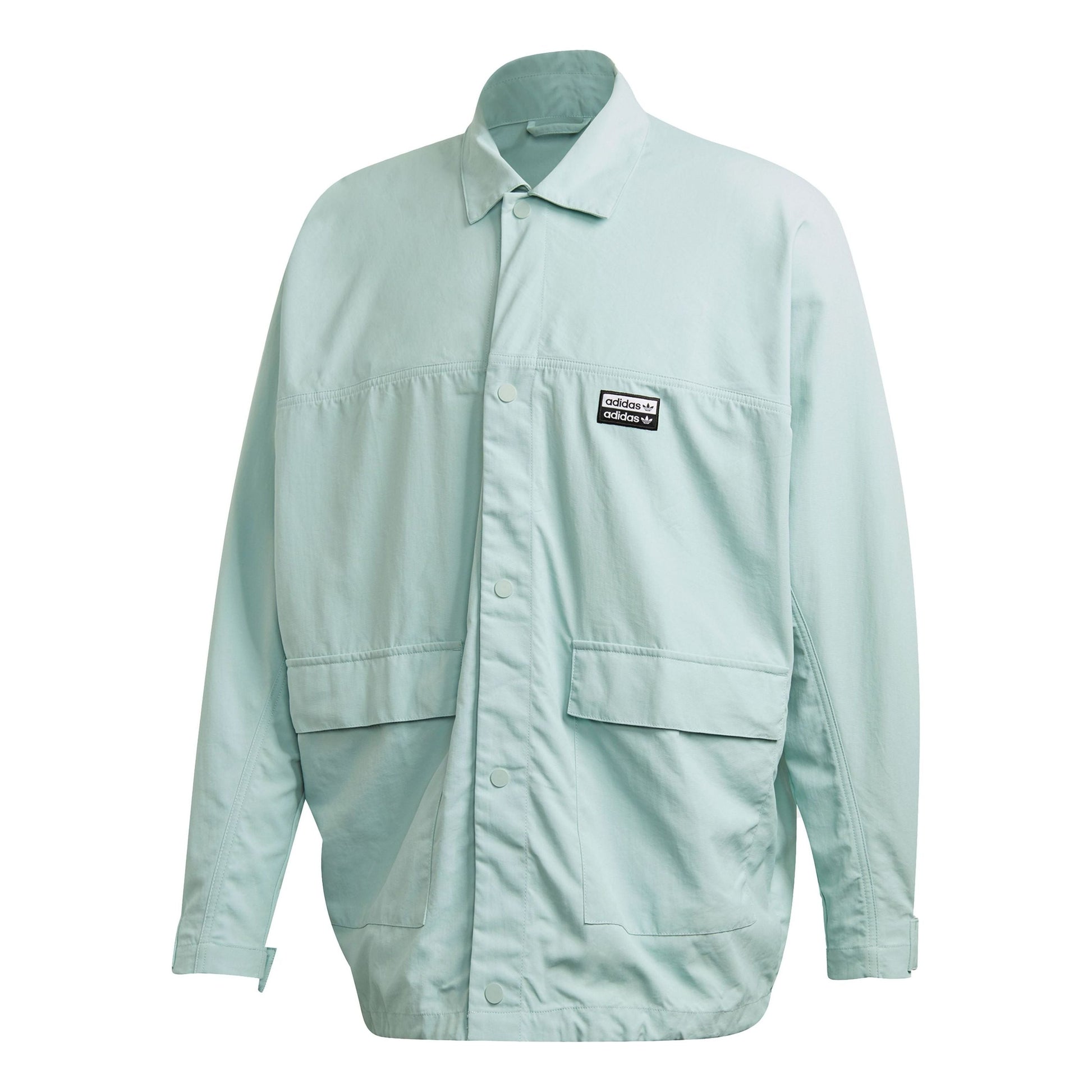 adidas originals Solid Color Cargo Pocket Sports Jacket Light Green FM2247