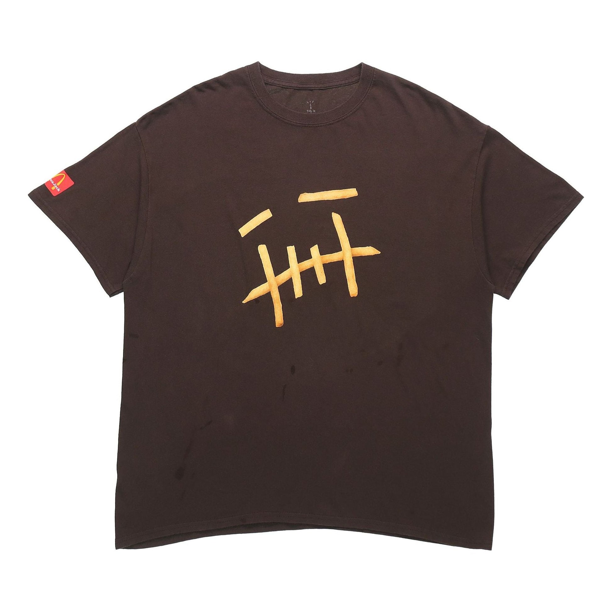 Travis Scott Cactus Jack x Mcdonald s Unisex Fry Printed Round-neck Tee Brown TC-265