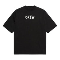 Balenciaga Crew Printing Loose Short Sleeve Black 620941TIV741070