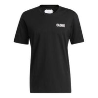 Men's adidas SS22 Solid Color Logo Label Straight Short Sleeve Black T-Shirt HA8766