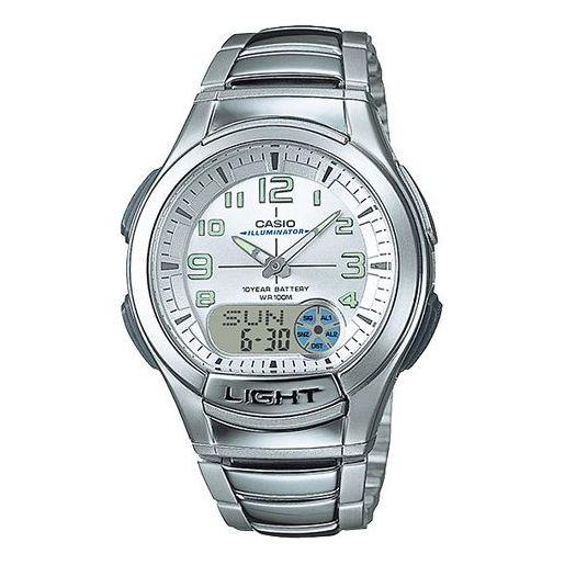 CASIO Stainless Steel Strap Silver Analog/Digital Combo AQ-180WD-7B2021