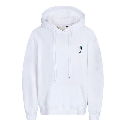 MLB Cartoon Series hooded Loose Small Label Embroidered Long Sleeves Unisex White 31HDC1011-50W