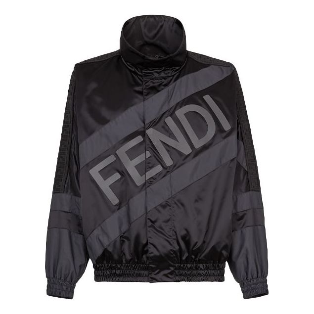 Men's FENDI FD High-tech Satin Jacket Black FAA734AD2TF0GME