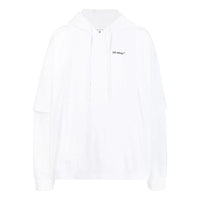 Men's Off-White SS22 Logo Printing Arrow Pattern Hooded Long Sleeves Version White OMBB097C99FLE0020110
