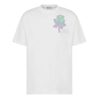 Men's DIOR Rose Embroidered Short Sleeve White 943J605D0554-089
