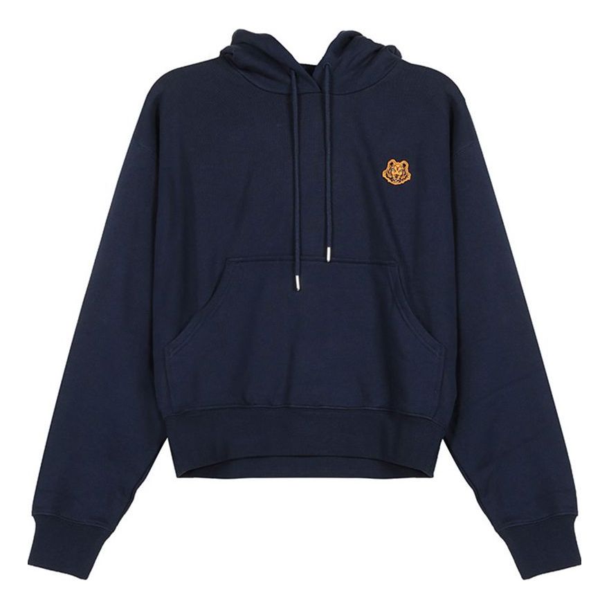 (WMNS) KENZO FW20 Small Tiger Head Loose hooded Long Sleeves Hoodie Navy Blue FA62SW7774MD-76