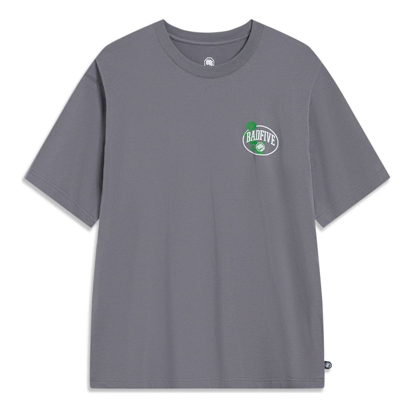 Li-Ning BadFive Anti-Wu Logo T-shirt 'Smoke Grey' AHST507-6