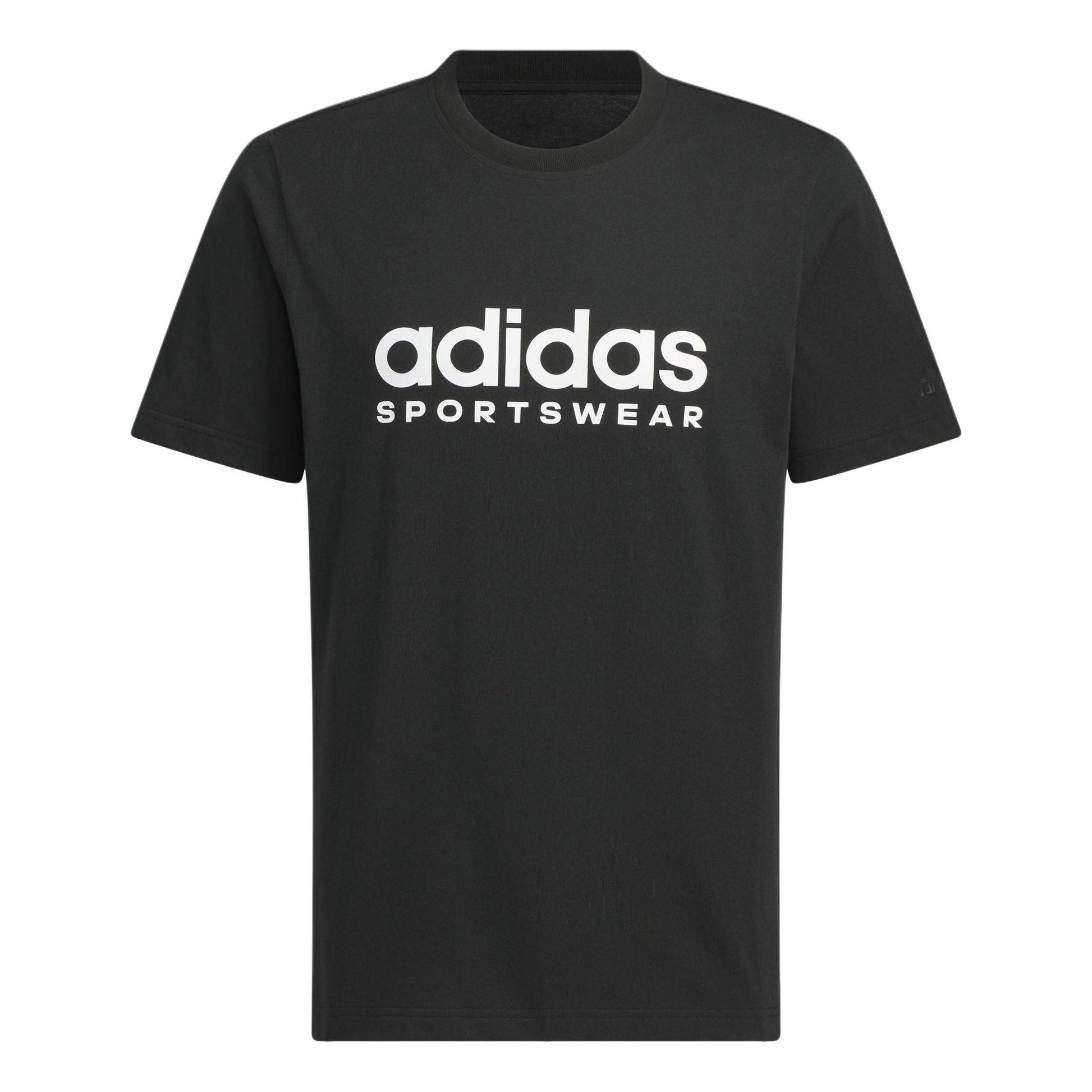 adidas Big Linear Logo T-shirt Asia Sizing 'Black White' JI9069