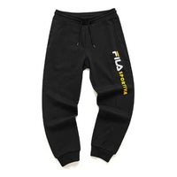 FILA FUSION Athleisure Casual Sports Knit Bundle Feet Long Pants Black T11M112611F-BK