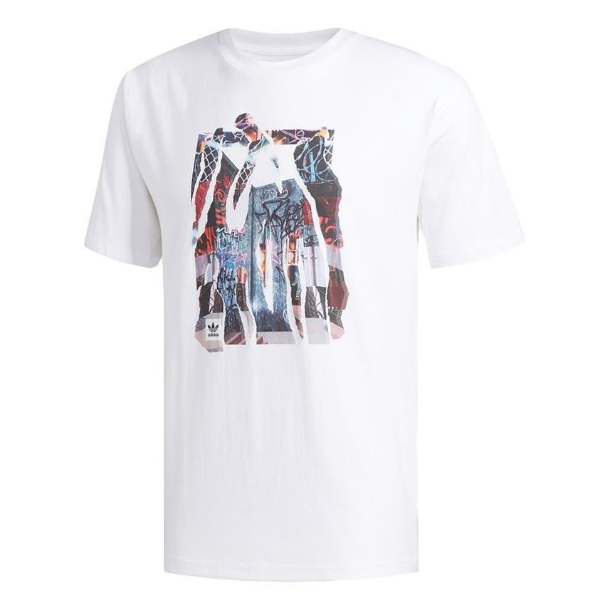 adidas originals Photo Media Tee Casual Sports Round Neck Short Sleeve White EC7359