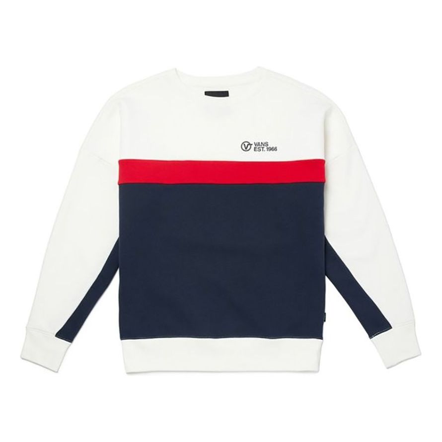 Men's Vans Contrasting Colors Fleece Lined Stay Warm Pullover Round Neck Creamy White VN0A4BP5FS8
