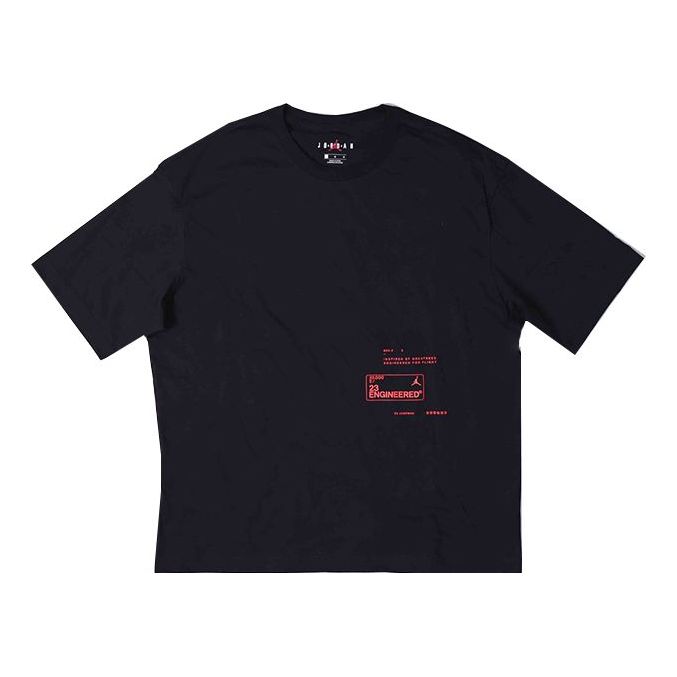 Air Jordan 23 Engineered Alphabet Printing Short Sleeve Black CD5601-010