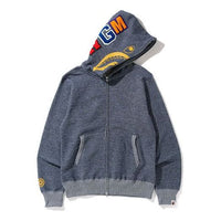 A Bathing Ape Shark Full Zip Hoodie 'Grey Blue' 0ZXSWM115002E