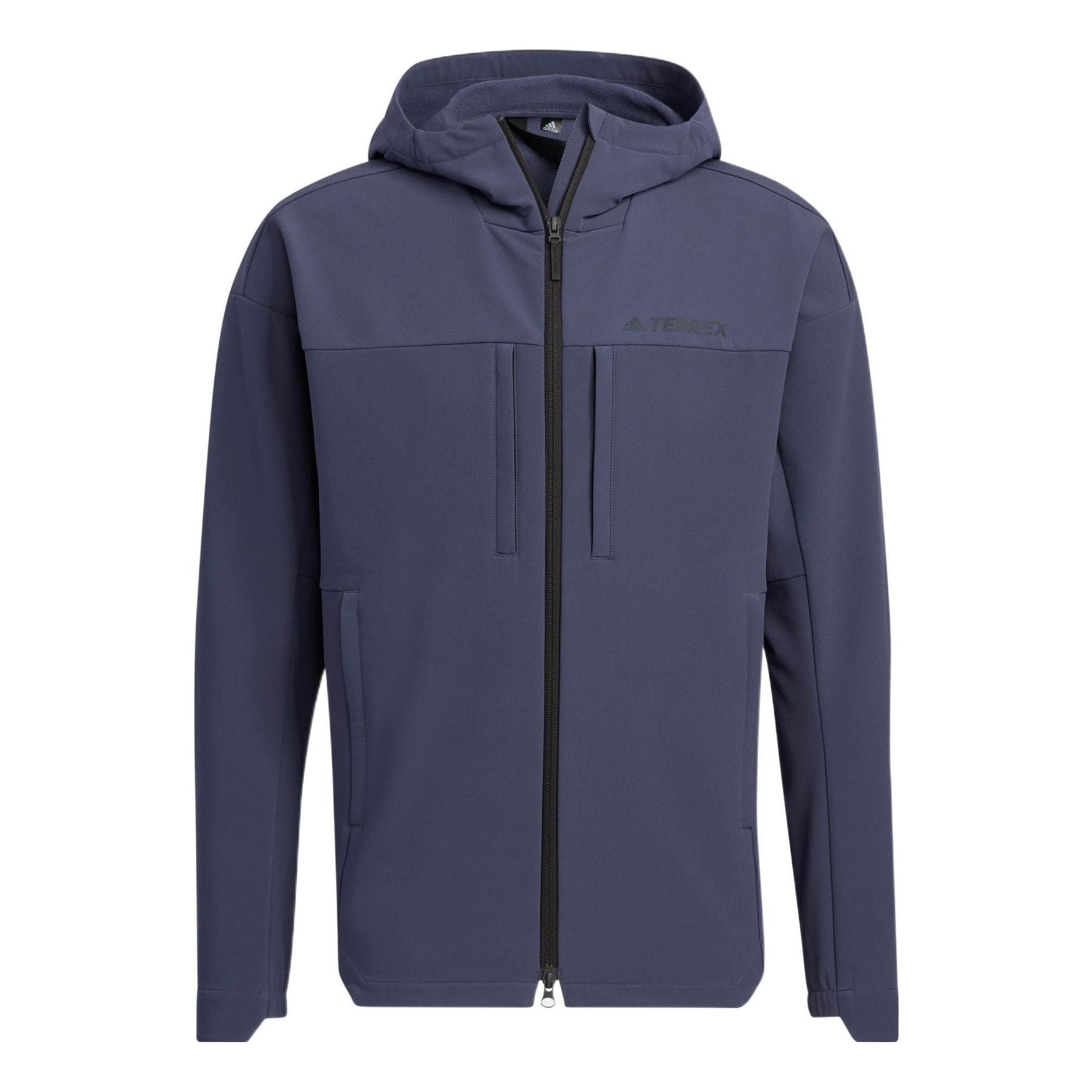 adidas Trav softsh jkt Back Printing Sports Hooded Jacket Navy Blue IC8170