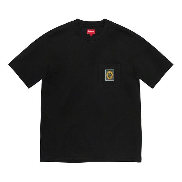 Supreme FW19 Week 10 Crest Label Pocket Black Tee SUP-FW19-949