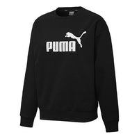 (WMNS) PUMA ESS Logo Crewneck Sweatshirt 'Black White' 586546-01