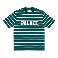 PALACE Healtily Stripe Green/White Logo Round Neck Short Sleeve Green T-Shirt P20ES082