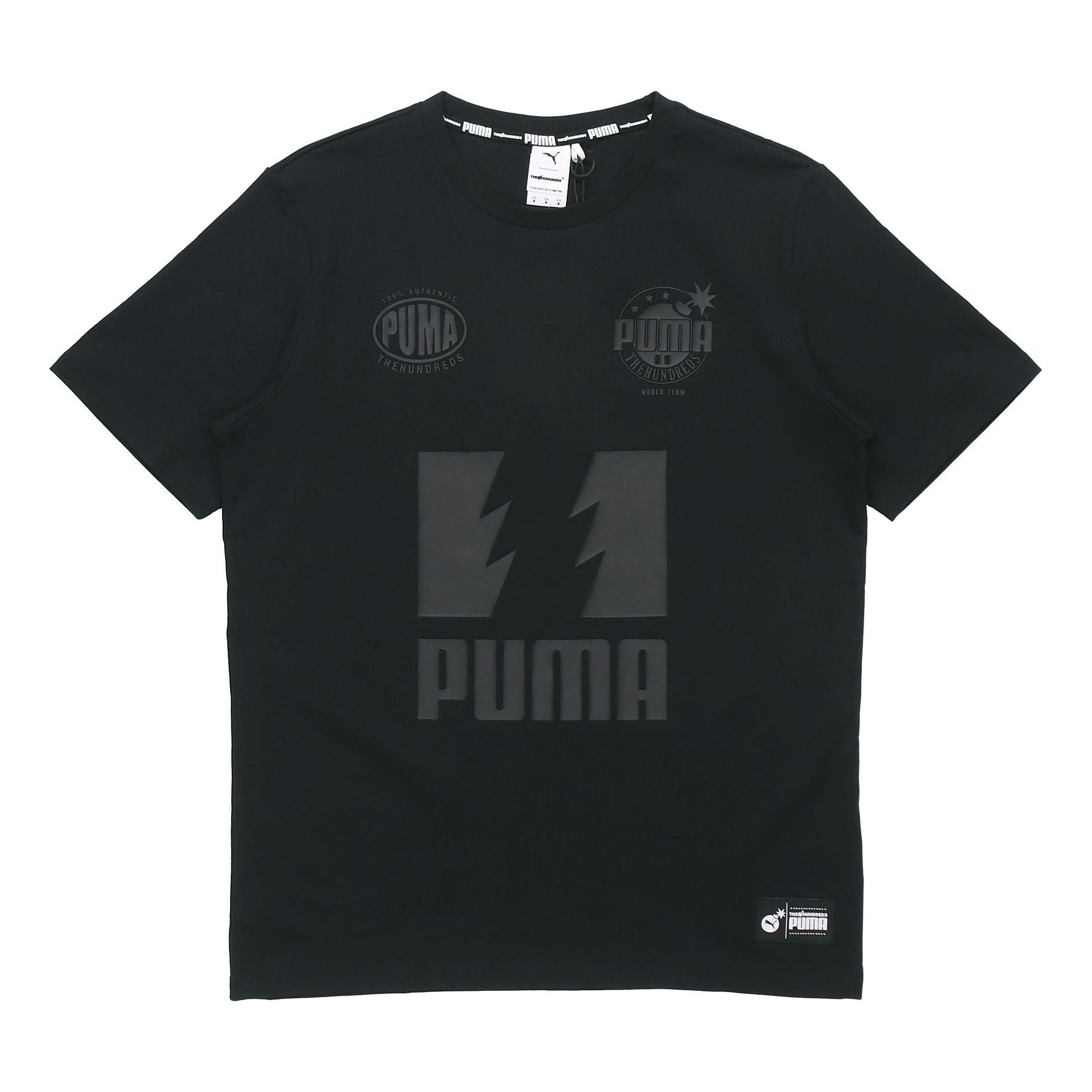 PUMA x The Hundreds Tee Funny Printing Round Neck Short Sleeve Black 596750-51