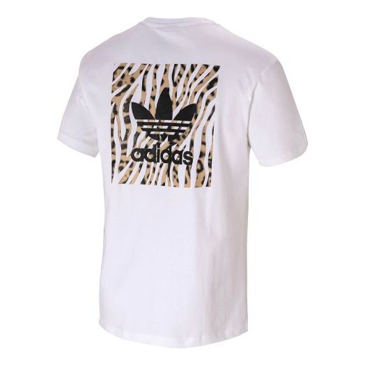 adidas originals Animal Tee Leopard print Printing Embroidered Sports Round Neck Short Sleeve White GT4357