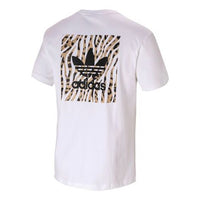 adidas originals Animal Tee Leopard print Printing Embroidered Sports Round Neck Short Sleeve White GT4357