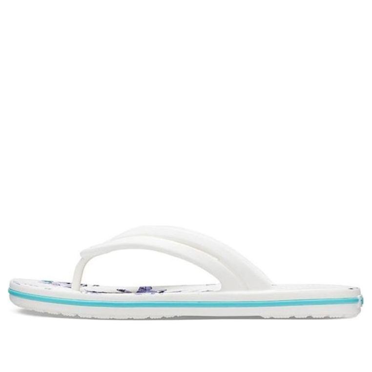 (WMNS) Crocs Crocband Flowers Flip-Flops White 206101-1C8