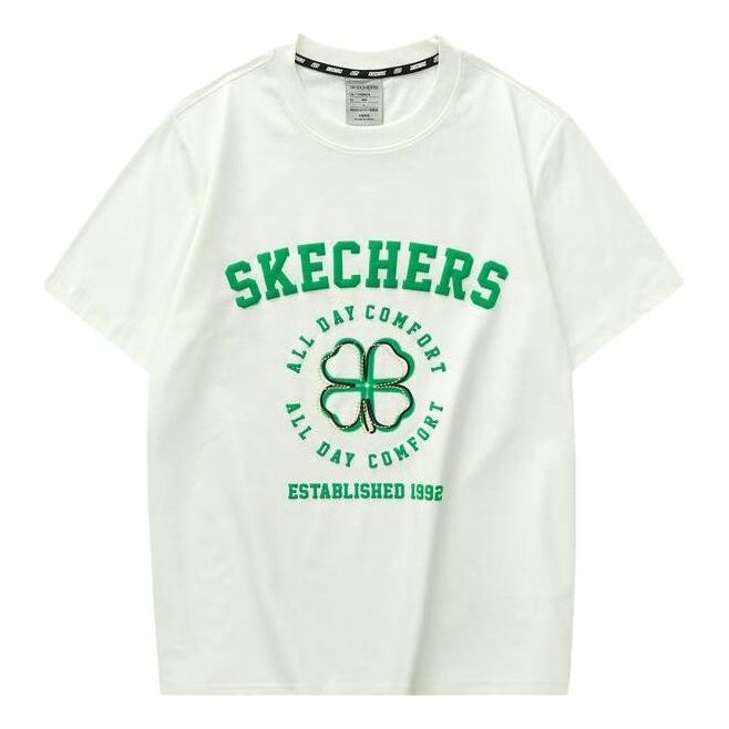 Skechers Short Sleeve Graphic T-Shirt 'White Green' L223M050-0074