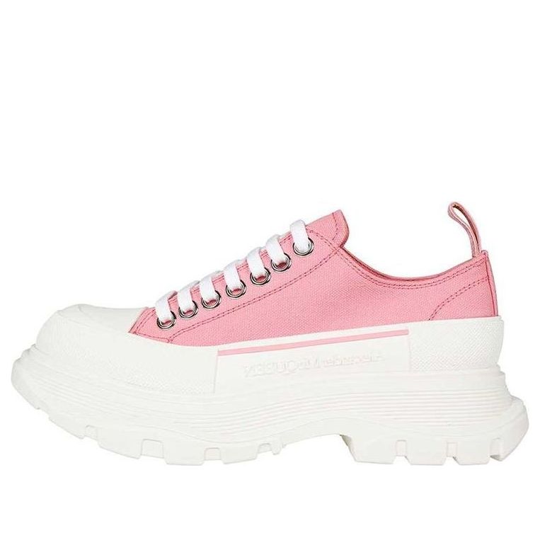 (WMNS) Alexander McQueen Tread Slick Low Lace Up 'Pink White' 611705W4MV25490