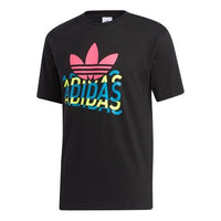 adidas originals Alphabet Printing Casual Sports Short Sleeve Black GL6871