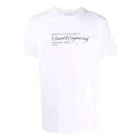Men's Off-White SS21 Painting Pattern Round Neck Short Sleeve White T-Shirt OMAA027G21JER0010159