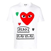 COMME des GARCONS PLAY Multi Heart T-Shirt 'White Red' P1T280-1