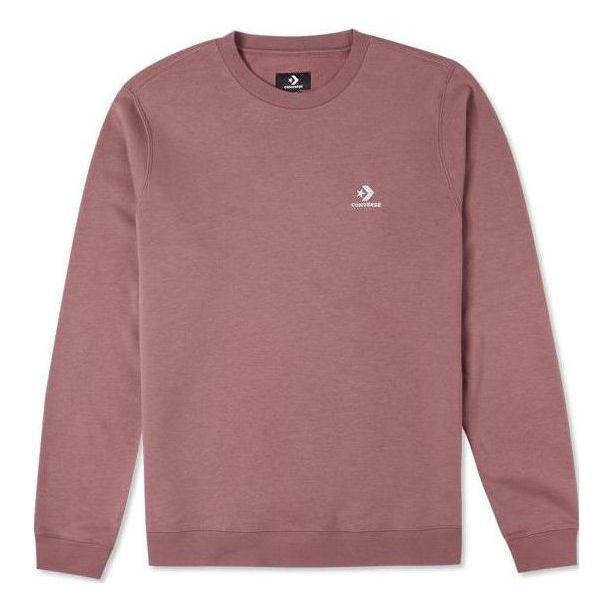 Converse Go-To Embroidered Star Chevron Brushed Back Fleece Crew Sweatshirt Asia Sizing 'Maroon' 10024510-A05