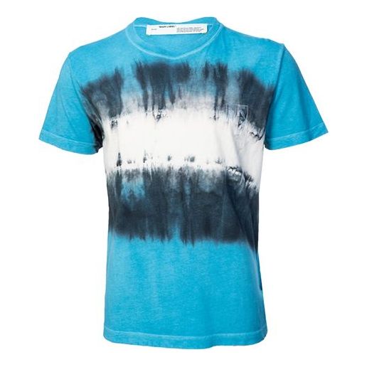 Off-White Printing Cotton Short Sleeve Ordinary Version Sky Blue OMAA036S201850253001